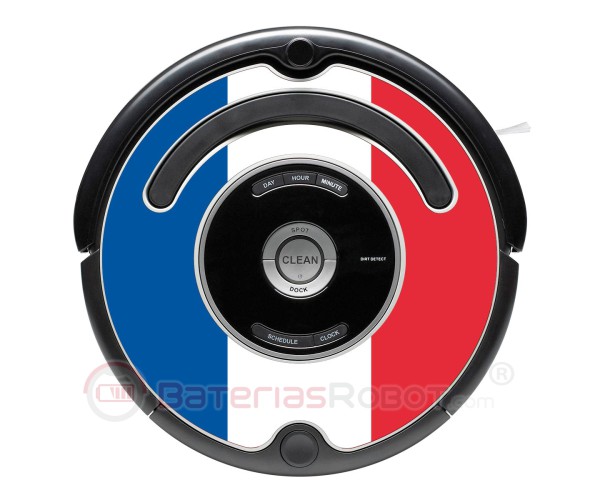 Bandera de Francia. Pegatina para Roomba.