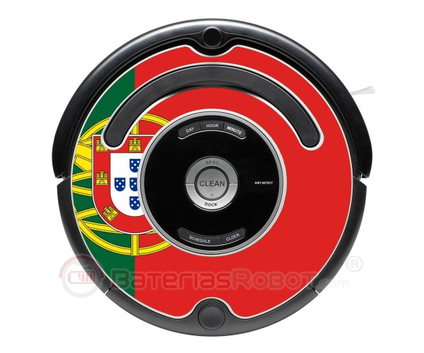 Bandera de Portugal. Pegatina para Roomba.