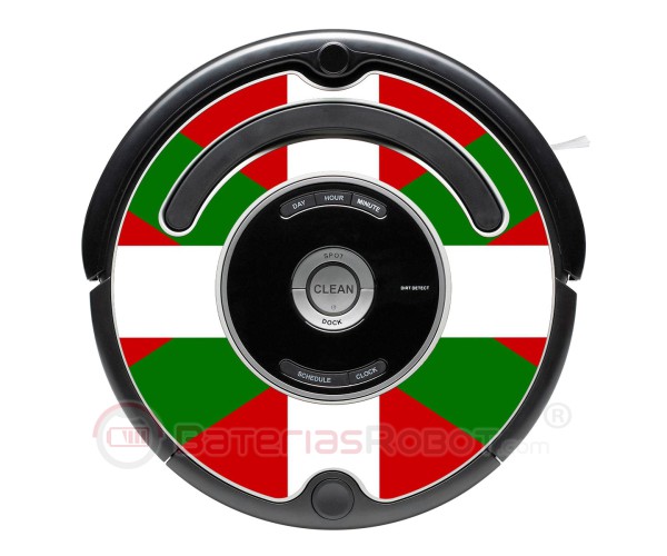 Ikurriña Bandera País Vasco. Pegatina para Roomba.