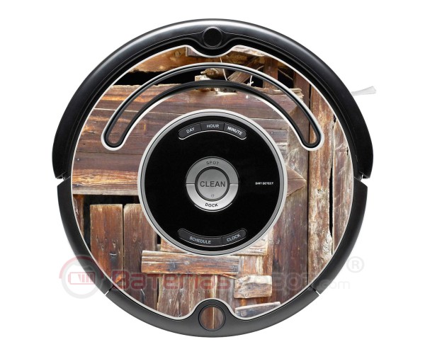 Gebrochenes Holz. Dekoratives Vinyl für Roomba