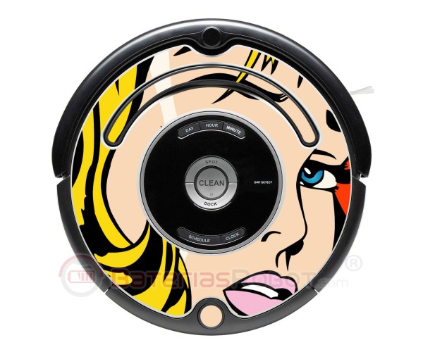 Ragazza di POP-ART. Roomba. Vinile decorativo per Roomba- Serie 500 600