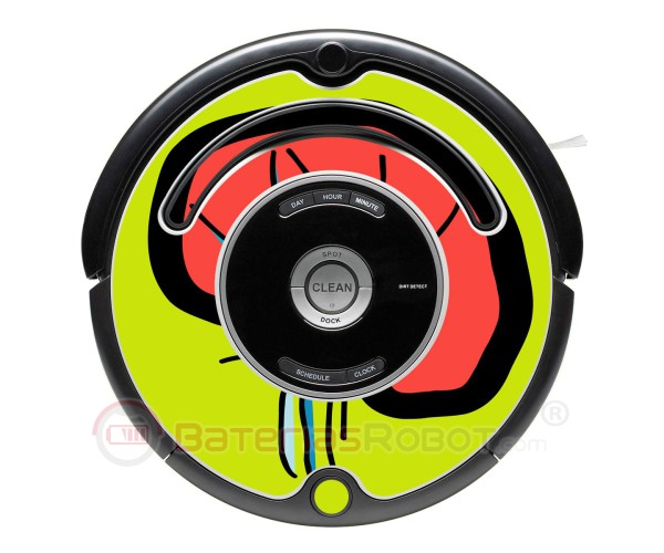 Cérebro de POP-ART. Vinil decorativo para o Roomba