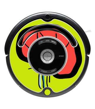 Cérebro de POP-ART. Vinil decorativo para o Roomba