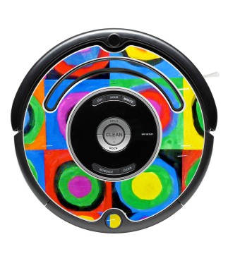 2 abstrakte Kandinsky. Dekorative Vinyl für Roomba Serie 500 und 600